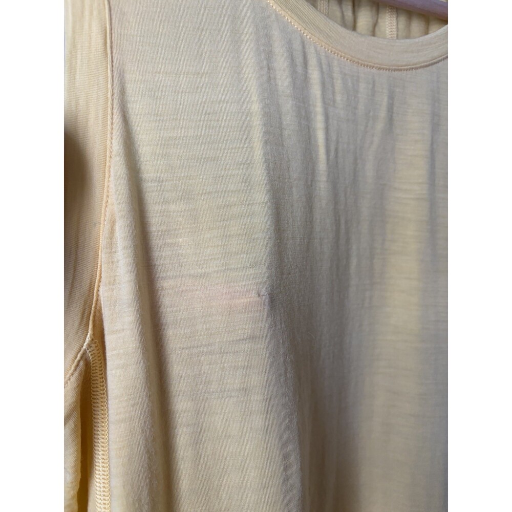 Woolly 95% Merino Wool Tank Top Womens XXL yellow Knit Baselayer Active Shirt - Picture 4 of 4